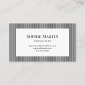 Carte De Visite Élégantes bandes noires et blanches (Dos)