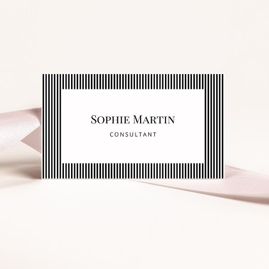 Carte De Visite Élégantes bandes noires et blanches