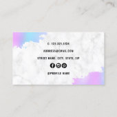 Carte De Visite Élégantes extensions de couleur bleue et violette (Dos)