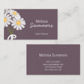 Carte De Visite Élégantes Fleurs Blanches de Marguerites Rustiques (Devant / Derrière)