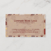 Carte De Visite Élégantes Fleurs Brown Et Beiges Rétro (Dos)