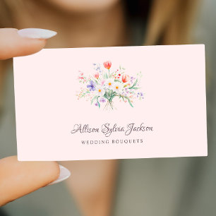 Carte De Visite Élégantes fleurs sauvages minimalistes florales