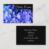 Carte De Visite Elégantes hydrangées florales violettes bleues (Devant / Derrière)