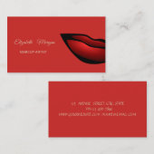 Carte De Visite Élégantes lèvres rouges professionnelles modernes (Devant / Derrière)