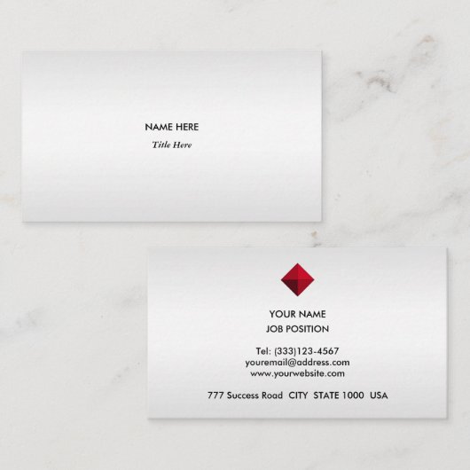 Carte De Visite Elégantes nuances gris argent (Devant / Derrière)