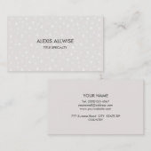 Carte De Visite Elégantes perles modernes sur argent (Devant / Derrière)