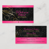 Carte De Visite Élégantes perruques d'or et Damas noir (Devant / Derrière)