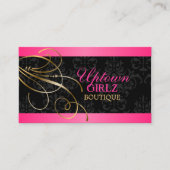 Carte De Visite Élégantes perruques d'or et Damas noir (Devant)