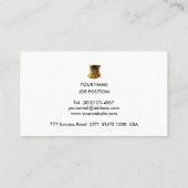 Carte De Visite Elégantes rayures dorées et beiges sur blanc (Dos)