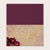 Carte De Visite Élégantes Roses Rouges Tombant Merci Floral Feuill (Extérieur déplié)