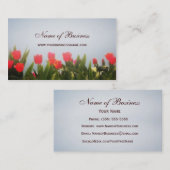 Carte De Visite Élégantes Tulipes Rouges Florales Dans La Mist De  (Devant / Derrière)