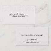 Carte De Visite Élégantes vignes (Devant / Derrière)