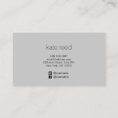 Carte De Visite ElegantGrey Moderne Gold Stried (Dos)