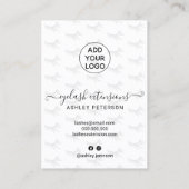 Carte De Visite Élégants cils après-soin blanc vertical (Dos)