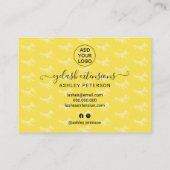 Carte De Visite Élégants cils après soins gris illustrations jaune (Dos)