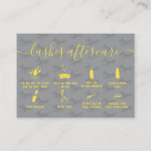 Carte De Visite Élégants cils après soins gris illustrations jaune (Devant)