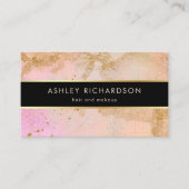 Carte De Visite Élégants fascinants rougissent rose, noir, et or (Devant)