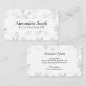 Carte De Visite Élégants flocons blancs d'hiver (Devant / Derrière)