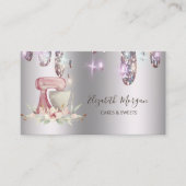 Carte De Visite Élégants Lavettes, Boulangerie Fleur Mixer (Devant)