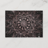 Carte De Visite Elégants pointes Roses en or marbre Mandala (Dos)