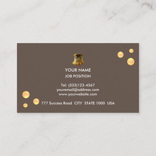 Carte De Visite Elégants points d'or sur café Brown (Dos)