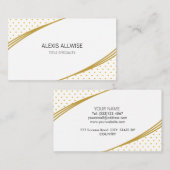 Carte De Visite Élégants points dorés (Devant / Derrière)