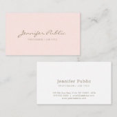 Carte De Visite Élégants professionnels rougissent plaine chic (Devant / Derrière)