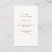 Carte De Visite Élégants Roses de thé Vintage (Dos)