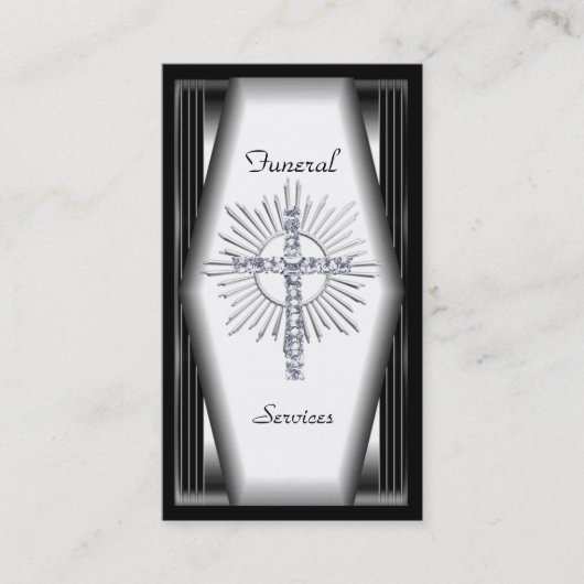 Carte de visite Élégants Services funéraires Chrom (Devant)