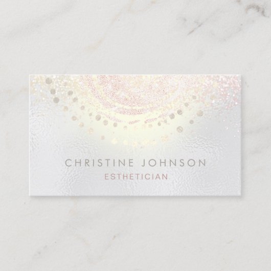 Carte De Visite ・élégants soins de la peau gris irisé (Devant)