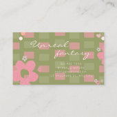 Carte De Visite Elegent Chic Green Daisy Cute Bakery (Dos)