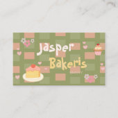 Carte De Visite Elegent Chic Green Daisy Cute Bakery (Devant)