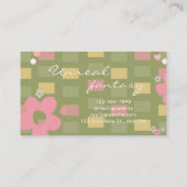Carte De Visite Elegent Chic Green Daisy Cute Bakery (Dos)