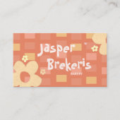 Carte De Visite Elegent Retro Chic Orange Daisy Cute (Devant)