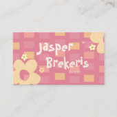 Carte De Visite Elegent Retro Chic Pink Daisy Cute  (Devant)