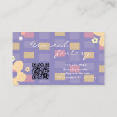 Carte De Visite Elegent Retro Chic Purple Daisy Cute  (Dos)
