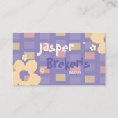 Carte De Visite Elegent Retro Chic Purple Daisy Cute  (Devant)