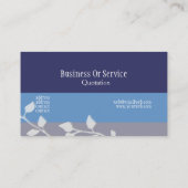 Carte De Visite Elelgant Nature Professionnel Deux Blues Floral (Dos)