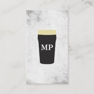 Carte De Visite Elément Bière avec texture Monogramme