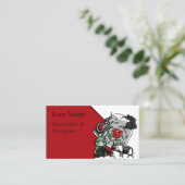 Carte De Visite Élément d'art squelette d'éléphant et lapin gothiq (Debout devant)