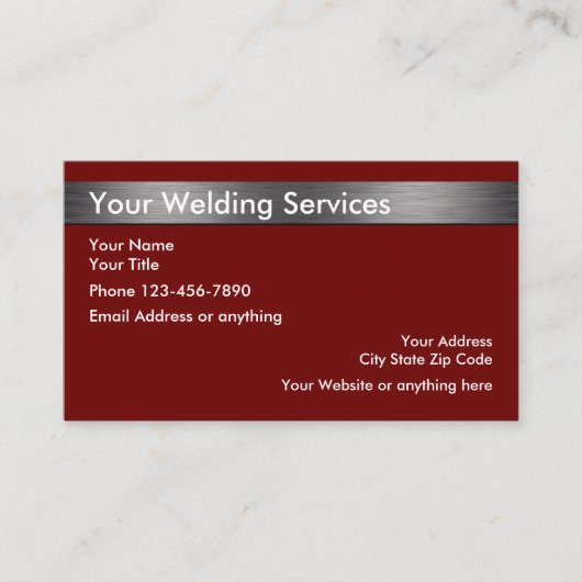 Carte De Visite Elément de conception métallique de soudure (Devant)