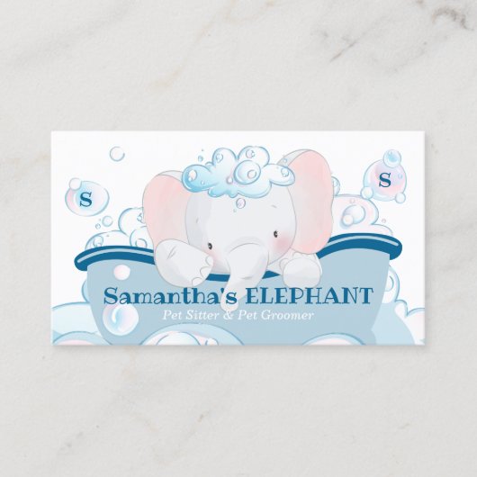 Carte De Visite Élément de soin pour bébé éléphant Spa baignoire T (Devant)