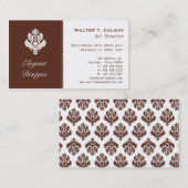 Carte De Visite Élément d'ornement (brun chocolat) (Devant / Derrière)