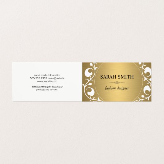 Carte De Visite Elément élégant / Luxe d'or (Extérieur déplié)
