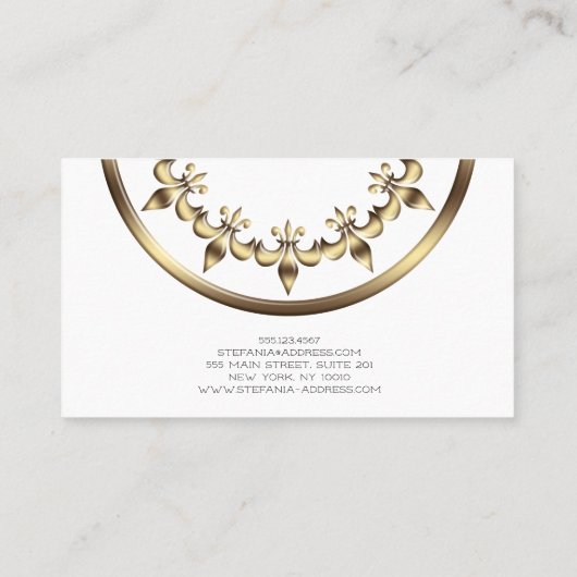 Carte De Visite Élément Fleur-De-Lis royal d'or (Dos)