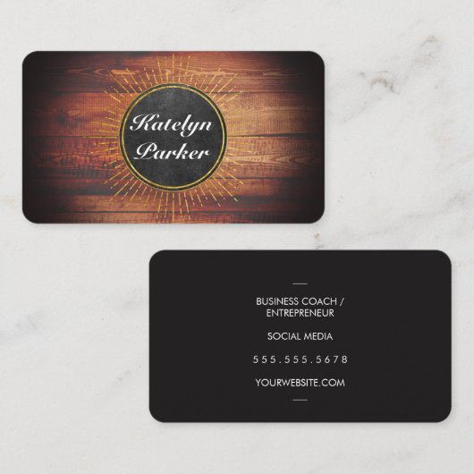 Carte De Visite Éléments de rayons de texture en ardoise rustique (Devant / Derrière)