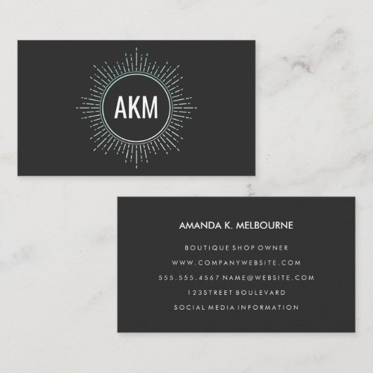 Carte De Visite Eléments d'éclairage monographique (Devant / Derrière)