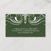 Carte De Visite Éléments élégants Simple Vert foncé (Dos)