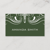 Carte De Visite Éléments élégants Simple Vert foncé (Devant)