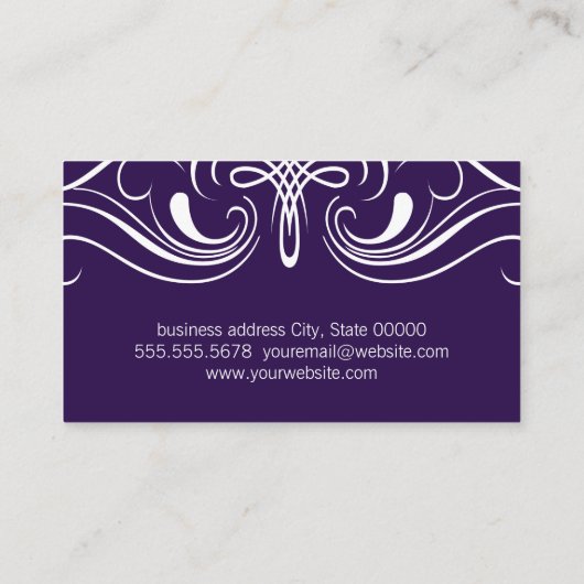 Carte De Visite Eléments fantaisie Simple Violet foncé (Dos)